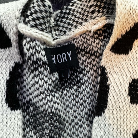 IVORY leopard print open cardigan - Picture 2 of 4
